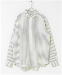 FORK&SPOON 法國亞麻長袖襯衫(黃色條紋-4-其他黃色)