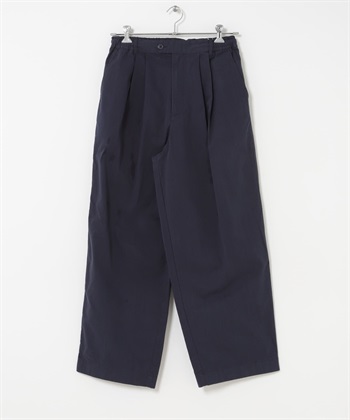 FORK&SPOON 皺褶感寬褲(深藏青色-5-NAVY)