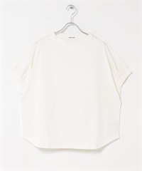 FORK&SPOON 瓶型領碎褶袖T恤(米色-1-OFF WHITE)