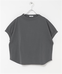 FORK&SPOON 瓶型領碎褶袖T恤(炭灰色-1-CHARCOAL GRAY)