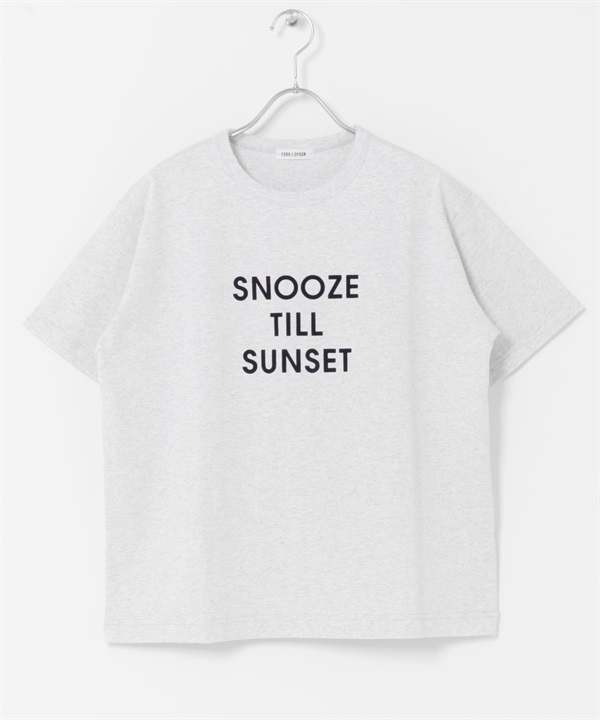 FORK&SPOON 植絨LOGO短袖T恤(灰色x藏青色-1-其他灰色)