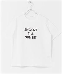 FORK&SPOON 植絨LOGO短袖T恤(米色x黑色-1-COLOR A)