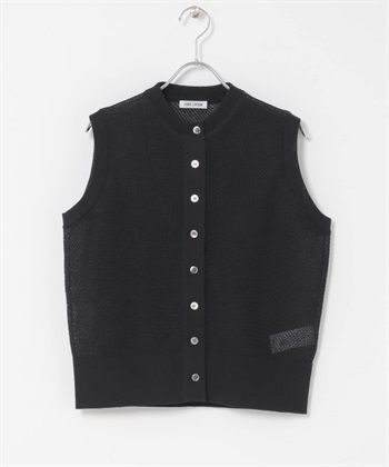 FORK&SPOON 正面鈕扣針織背心(黑色-1-BLACK)