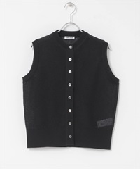 FORK&SPOON 正面鈕扣針織背心(黑色-1-BLACK)