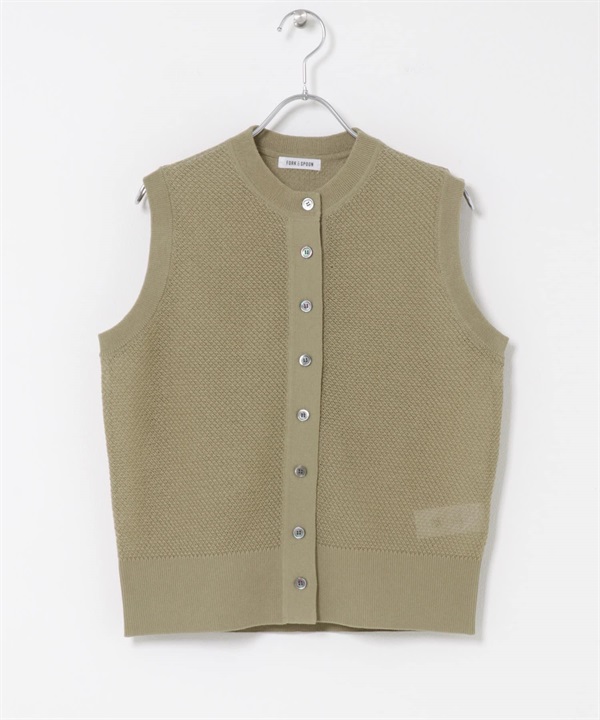 FORK&SPOON 正面鈕扣針織背心(膚色-1-BEIGE)