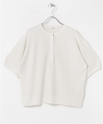 FORK&SPOON 和紙亨利領針織衫(象牙白-1-IVORY)