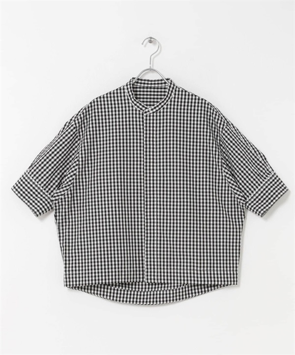 FORK&SPOON 原子扣繭型短袖襯衫(嘉頓格紋-1-COLOR A)