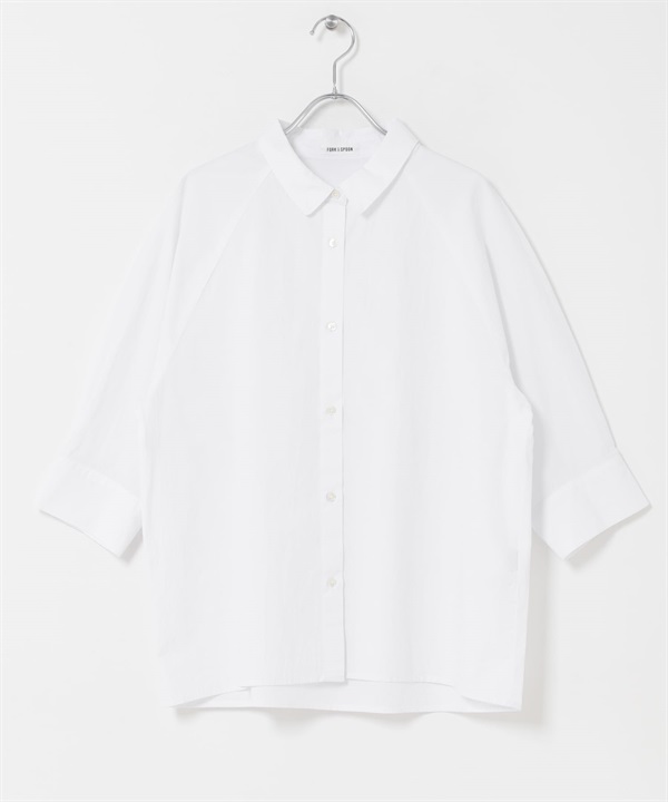 FORK&SPOON 標準領繭型襯衫(米色-1-OFF WHITE)