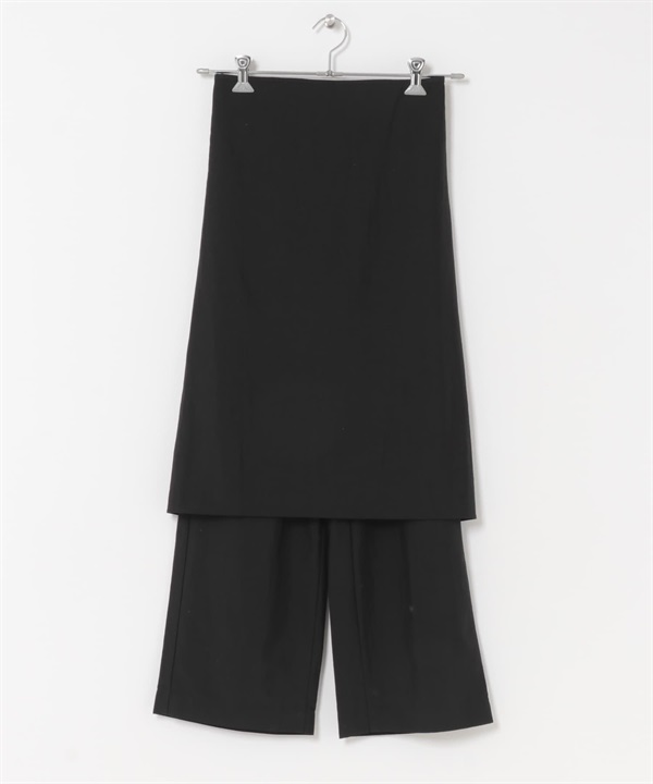 FORK&SPOON 圍裙層次設計長褲(黑色-2-BLACK)