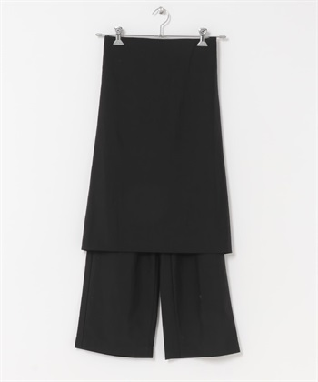 FORK&SPOON 圍裙層次設計長褲(黑色-2-BLACK)