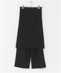 FORK&SPOON 圍裙層次設計長褲(黑色-2-BLACK)