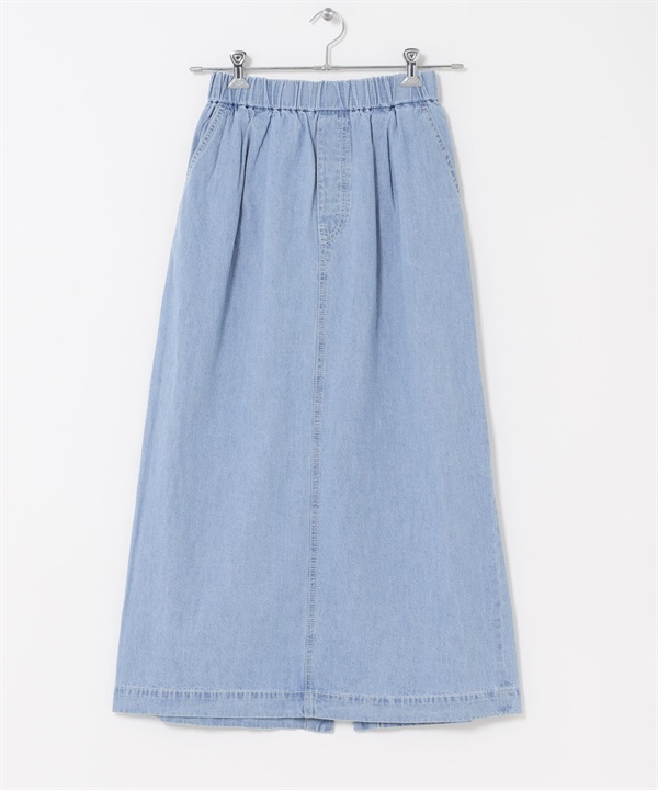 FORK&SPOON 棉麻牛仔裙(牛仔仿舊-1-其他藍色)