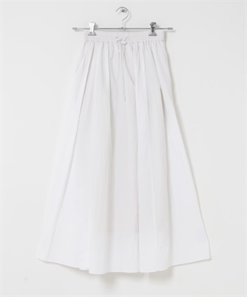 FORK&SPOON 尼龍碎褶裙(米色-1-OFF WHITE)