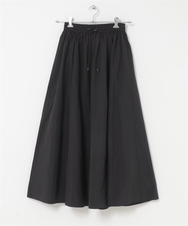 FORK&SPOON 尼龍碎褶裙(黑色-1-BLACK)