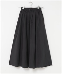 FORK&SPOON 尼龍碎褶裙(黑色-1-BLACK)