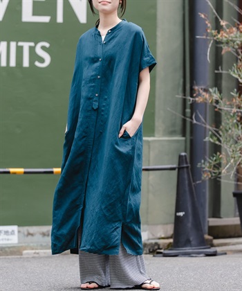 FORK&SPOON 亞麻嫘縈襯衫洋裝