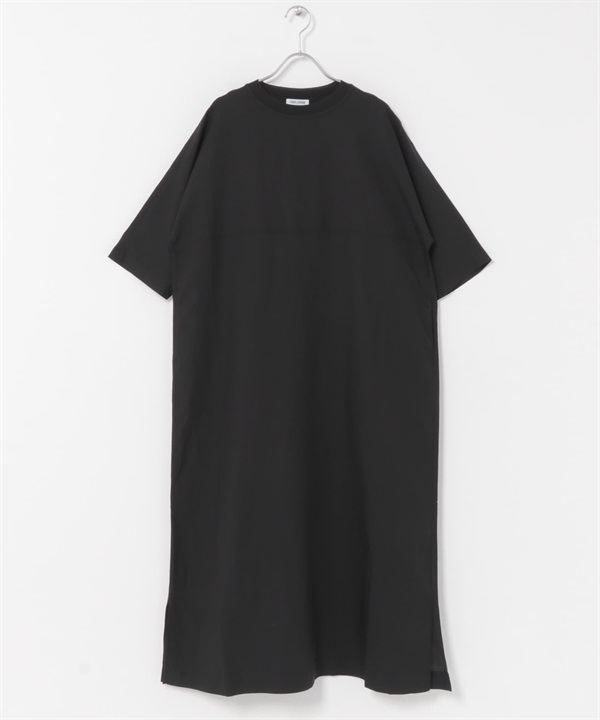 FORK&SPOON 混麻料寬版洋裝(黑色-1-BLACK)