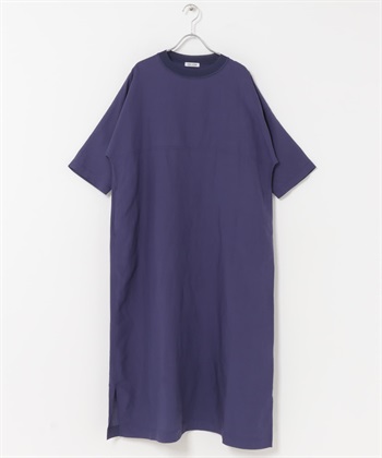 FORK&SPOON 混麻料寬版洋裝(深藍色-2-其他藍色)