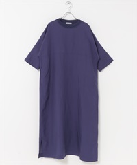 FORK&SPOON 混麻料寬版洋裝(深藍色-1-其他藍色)