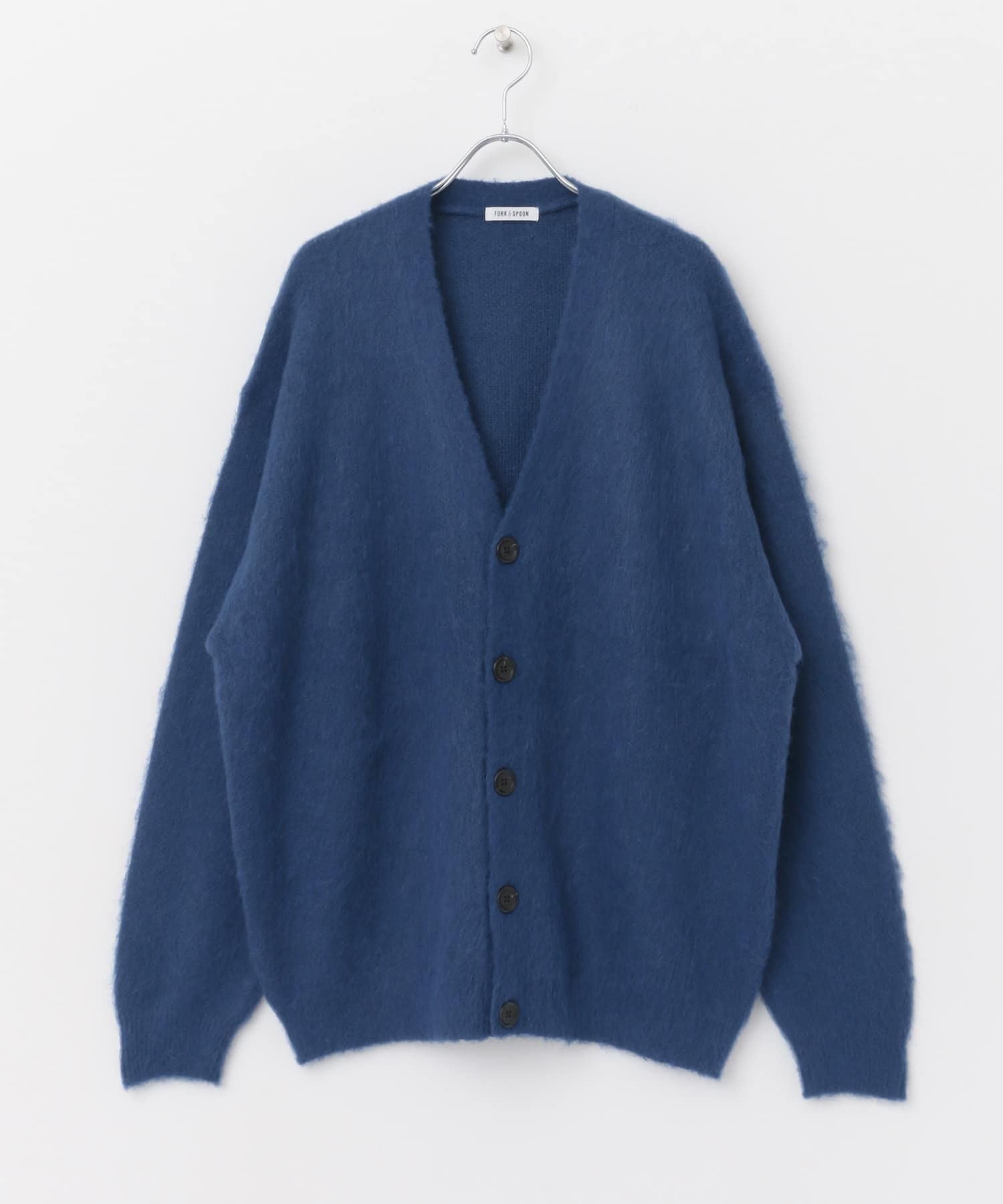 FORK&SPOON 馬海毛針織開襟衫(藍色-5-BLUE)