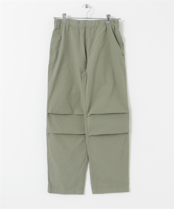 FORK&SPOON / 棉質膝蓋打褶長褲(卡其綠-4-KHAKI)