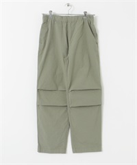 FORK&SPOON / 棉質膝蓋打褶長褲(卡其綠-4-KHAKI)