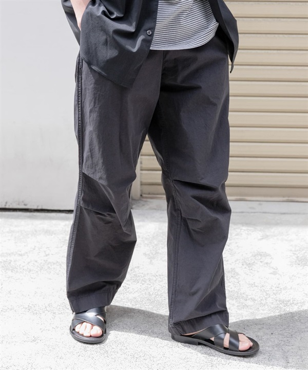 FORK&SPOON / 棉質膝蓋打褶長褲