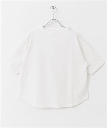 FORK&SPOON 瓶型領五分袖T恤(米色-1-OFF WHITE)
