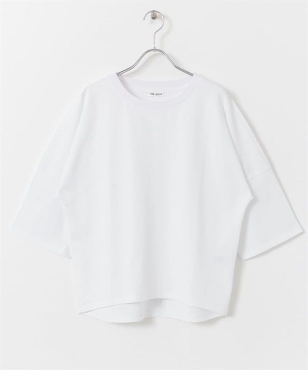 FORK&SPOON 強撚棉質寬版T恤(米色-1-OFF WHITE)