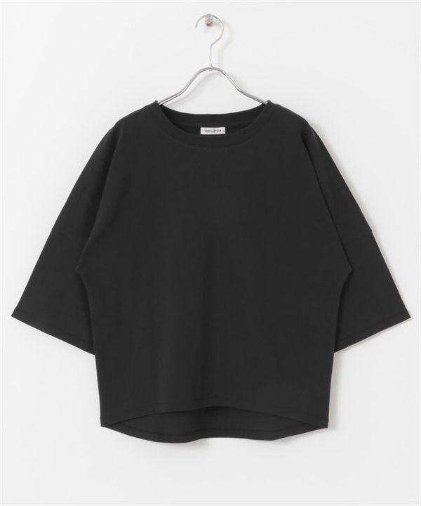 FORK&SPOON 強撚棉質寬版T恤(黑色-1-BLACK)