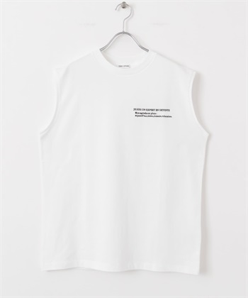 FORK&SPOON 刺繡無袖T恤(米色-1-OFF WHITE)