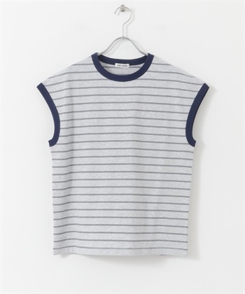FORK&SPOON 彩色橫紋短袖T恤(藏青色-1-NAVY)