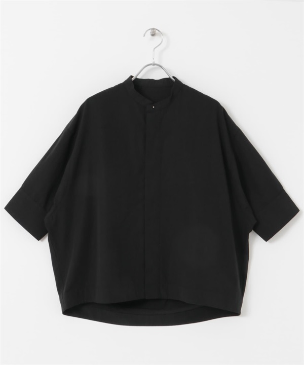 【新色追加】FORK&SPOON 原子扣繭型短袖襯衫(黑色-1-BLACK)