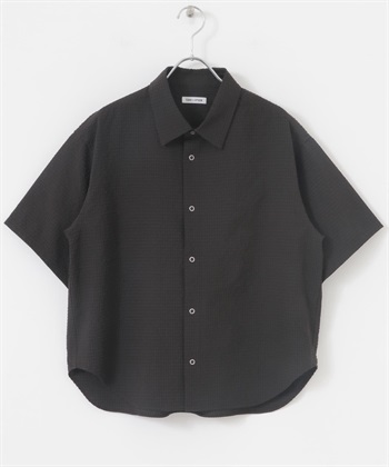 FORK&SPOON 凹凸泡泡紗襯衫(深棕色-1-DARK BROWN)