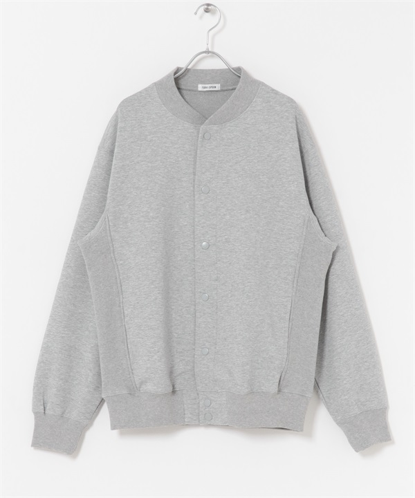 空氣層壓扣開襟衫(灰色-4-GRAY)