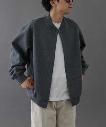 空氣層壓扣開襟衫