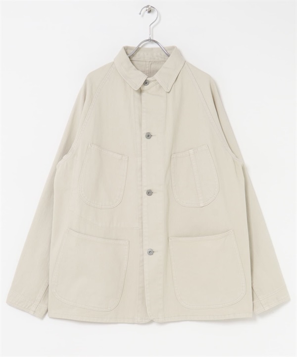 FORK&SPOON 成品染斜紋工裝夾克(象牙白-4-IVORY)