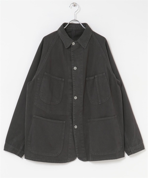 FORK&SPOON 成品染斜紋工裝夾克(炭灰色-4-CHARCOAL GRAY)