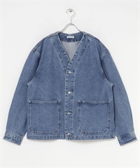 FORK&SPOON JF無領牛仔外套(牛仔仿舊-4-其他藍色)