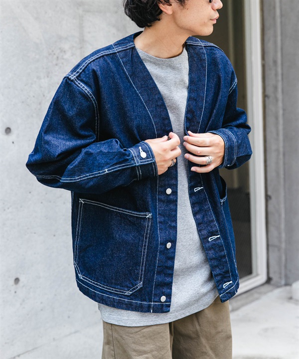 FORK&SPOON JF無領牛仔外套