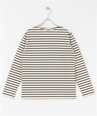 FORK&SPOON 船型領橫紋上衣(亞麻色x黑色-1-其他黑色)