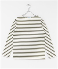 FORK&SPOON 船型領橫紋上衣(米色x綠色-1-其他綠色)