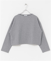 FORK&SPOON 船型領短版上衣(淺灰色-1-其他灰色)