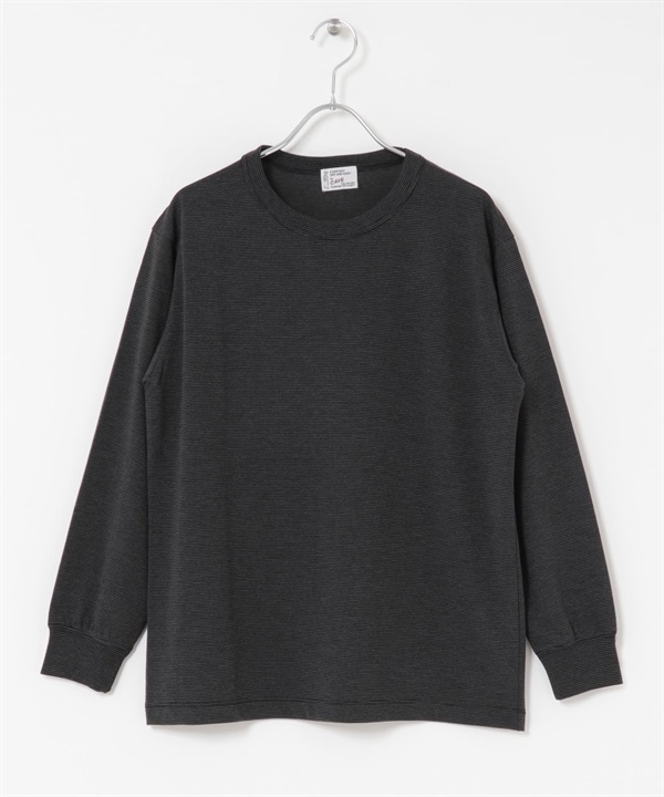 FORK&SPOON CAVE橫紋長袖T恤(炭灰色x黑色-1-CHARCOAL GRAY)