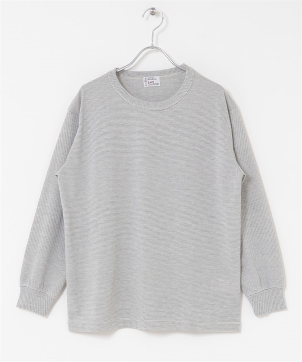 FORK&SPOON CAVE橫紋長袖T恤(灰色x米色-1-其他灰色)