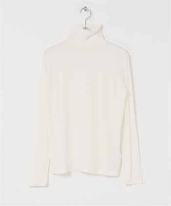 彈性平針織高領上衣(米色-1-OFF WHITE)