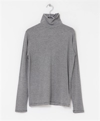 彈性平針織高領上衣(米色ｘ黑色-1-其他白色)