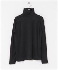 彈性平針織高領上衣(黑色-1-BLACK)