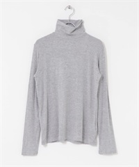 彈性平針織高領上衣(灰色-1-GRAY)