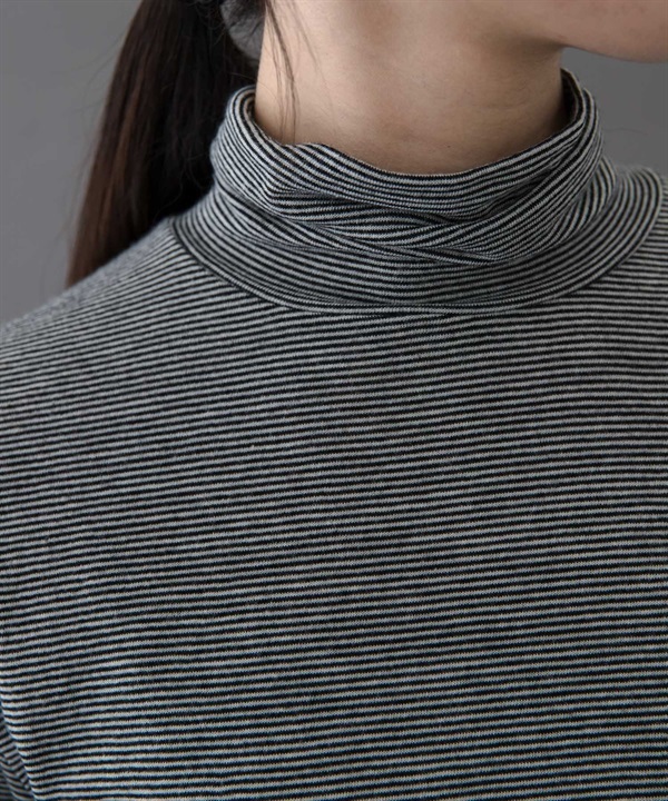 彈性平針織高領上衣